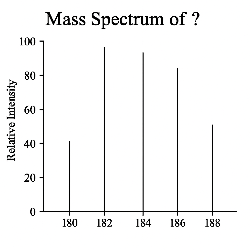 Mass spectrum of Tungsten